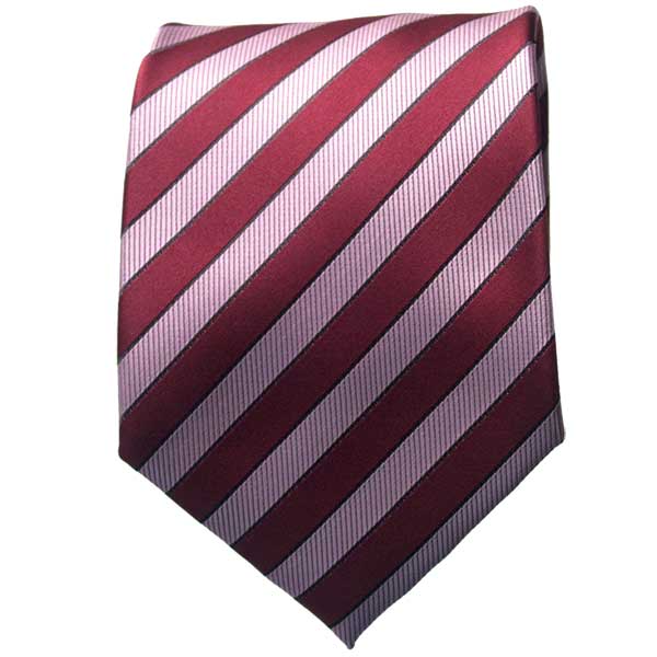Maroon/Pink Striped Neck Tie: execshirts